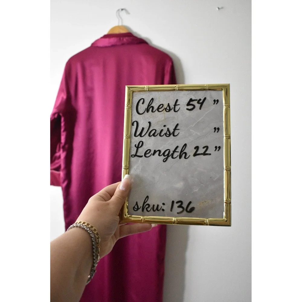 Victoria's Secret Robe Womens XS/S Magenta Pink Y2K Satin‎ Fleece Lined Long